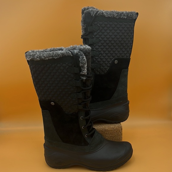 The North Face Black Shellista Tall Primaloft warm faux fur winter snow boots 11 - Picture 7 of 10